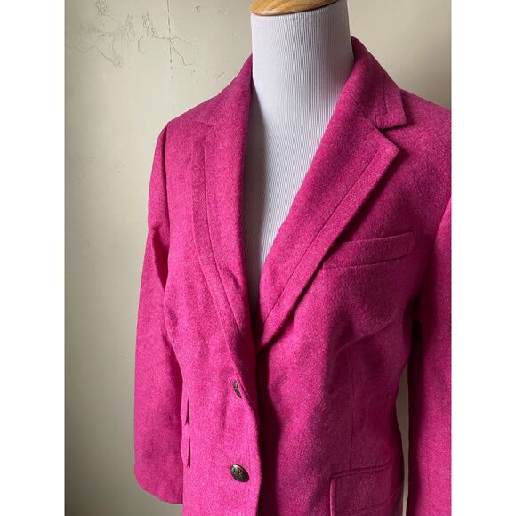 NWT Talbots Pink Wool Blend 2 Crested Button Lined Career Blazer Jacket Sz 12 - Picture 6 of 13